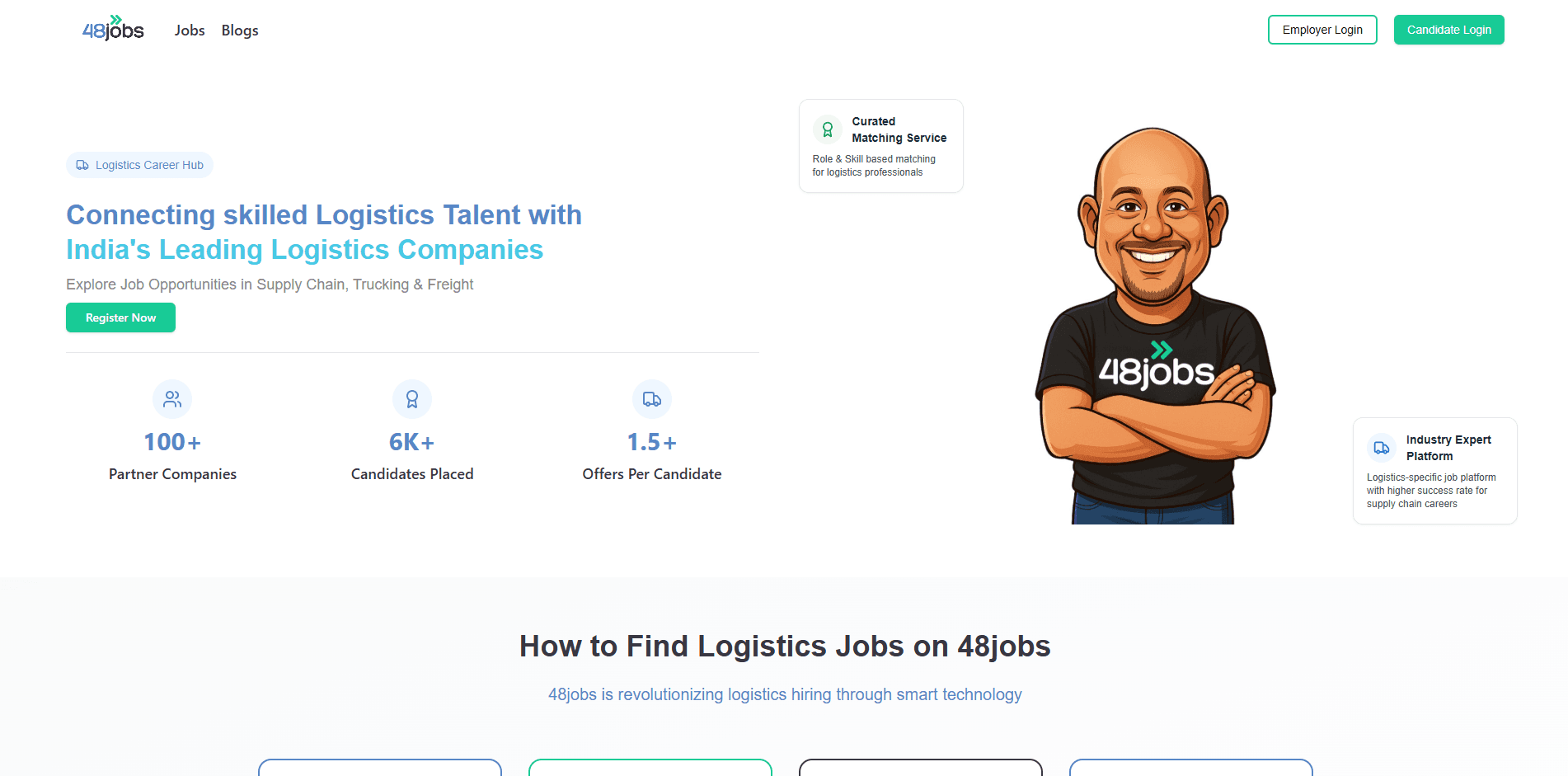 48jobs.com Logistics Job Portal screenshot